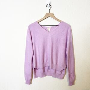 Demylee Cashmere High Low Sweater Oversized Fit Light Purple Womens Size XS